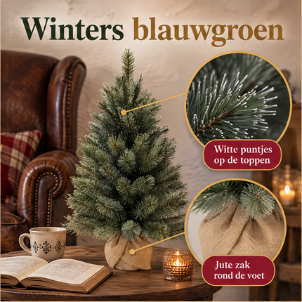 infographic opus55 infographic 2 - Cheqo® Mini Kerstboom 60 cm met Witte Naaldpuntjes zonder Verlichting