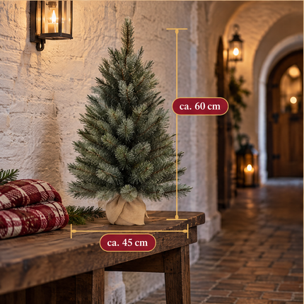 infographic opus55 infographic 4 - Cheqo® Mini Kerstboom 60 cm met Witte Naaldpuntjes zonder Verlichting