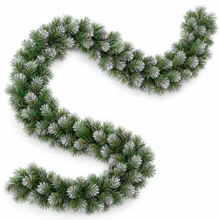 infographic opus55 hoofdafbeelding - Cheqo® Kerstslinger 270 cm Groen met Witte Puntjes