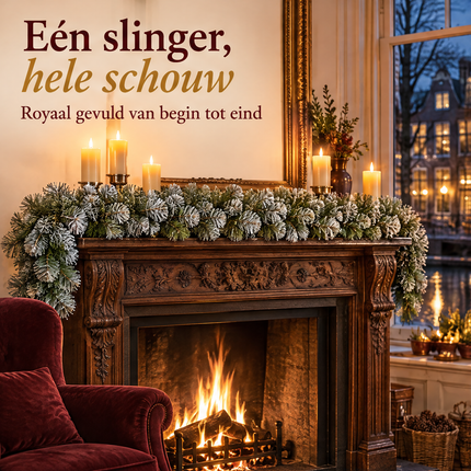 infographic opus55 infographic 1 - Cheqo® Kerstslinger 270 cm Groen met Witte Puntjes