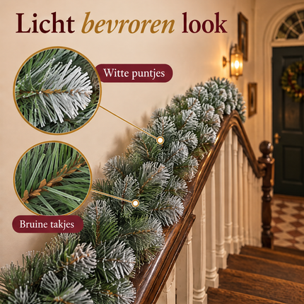 infographic opus55 infographic 3 - Cheqo® Kerstslinger 270 cm Groen met Witte Puntjes