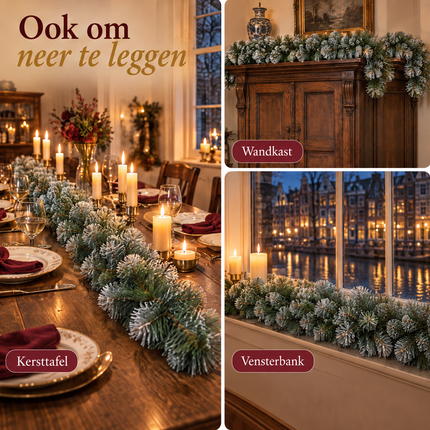 infographic opus55 infographic 6 - Cheqo® Kerstslinger 270 cm Groen met Witte Puntjes