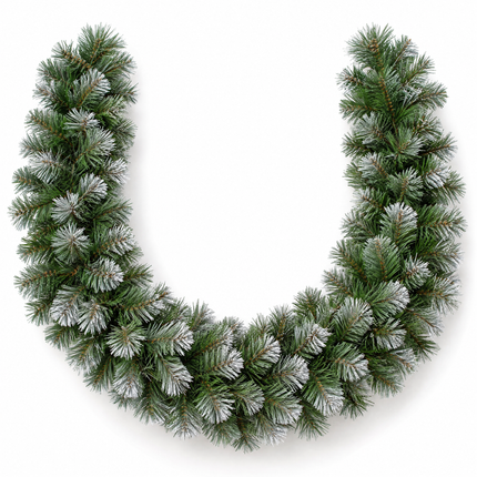 infographic opus55 hoofdafbeelding - Cheqo® Kerstslinger 180 cm Groen met Witte Puntjes