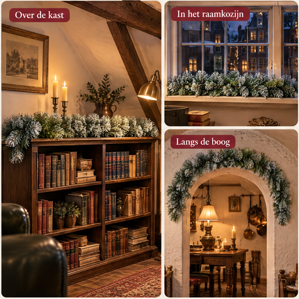 infographic opus55 infographic 4 - Cheqo® Kerstslinger 180 cm Groen met Witte Puntjes