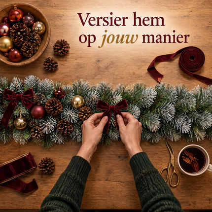 infographic opus55 infographic 6 - Cheqo® Kerstslinger 180 cm Groen met Witte Puntjes