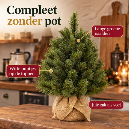 infographic opus55 infographic 2 - Cheqo® Mini Kerstboom 45 cm met Witte Naaldpuntjes zonder Verlichting
