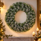 infographic opus55 hoofdafbeelding - Cheqo® Kerstkrans 60 cm met Witte Naaldpuntjes en Zachte Naalden