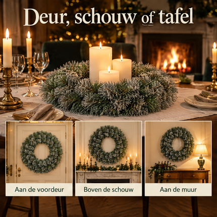 infographic opus55 infographic 5 - Cheqo® Kerstkrans 60 cm met Witte Naaldpuntjes en Zachte Naalden