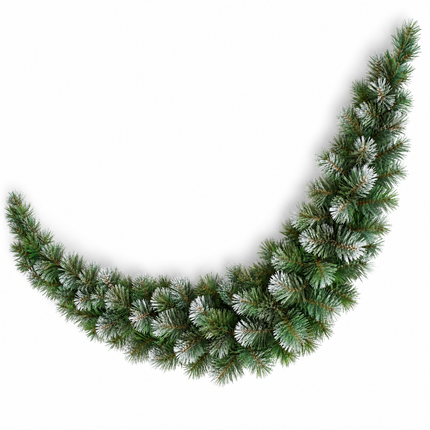infographic opus55 hoofdafbeelding - Cheqo® Kerstslinger 180 cm Groen Gebogen met Witte Puntjes