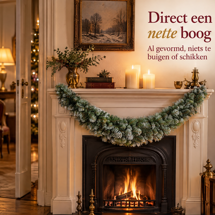 infographic opus55 infographic 1 - Cheqo® Kerstslinger 180 cm Groen Gebogen met Witte Puntjes