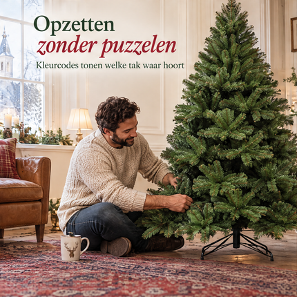 infographic opus55 infographic 5 - Cheqo® Kunstkerstboom 155 cm zonder Verlichting