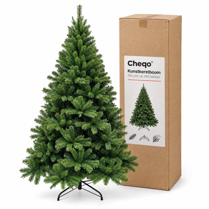 infographic opus55 verpakking - Cheqo® Kunstkerstboom 155 cm zonder Verlichting