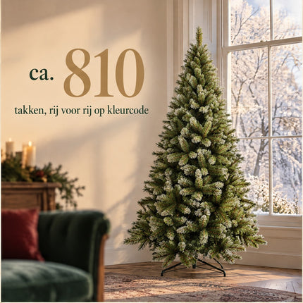 infographic opus55 infographic 2 - Cheqo® Kunstkerstboom 215 cm met Witte Naaldpuntjes