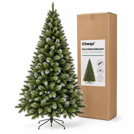 infographic opus55 verpakking - Cheqo® Kunstkerstboom 215 cm met Witte Naaldpuntjes