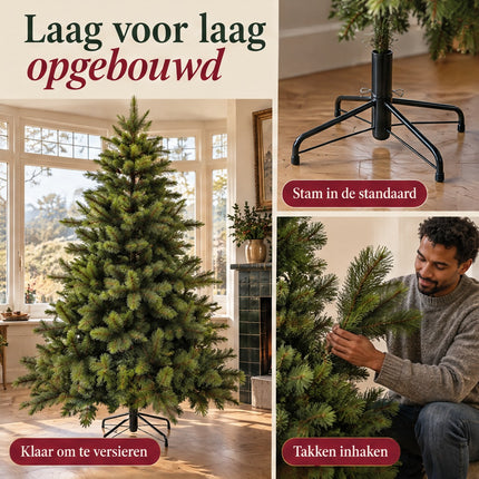 infographic opus55 infographic 2 - Cheqo® Kunstkerstboom 215 cm met Harde Naalden