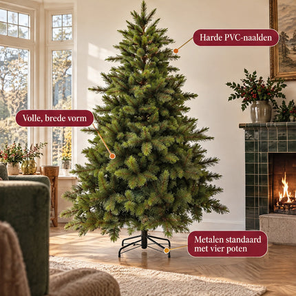 infographic opus55 infographic 5 - Cheqo® Kunstkerstboom 215 cm met Harde Naalden