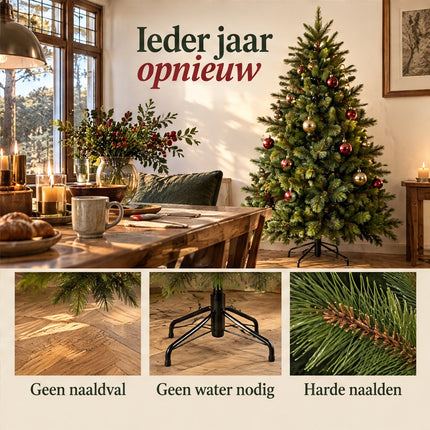 infographic opus55 infographic 6 - Cheqo® Kunstkerstboom 155 cm met Harde Naalden