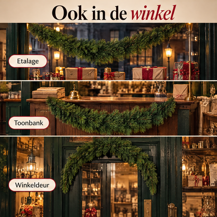 infographic opus55 infographic 4 - Cheqo® Kerstslinger 180 cm Groen Gebogen zonder Verlichting
