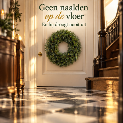 infographic opus55 infographic 6 - Cheqo® Kerstkrans 90 cm met Witte Naaldpuntjes zonder Verlichting