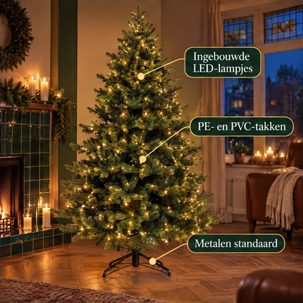 infographic opus55 infographic 4 - Cheqo® Kunstkerstboom 185 cm met Verlichting Extra Warm Wit