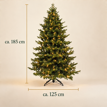 infographic opus55 infographic 5 - Cheqo® Kunstkerstboom 185 cm met Verlichting Extra Warm Wit