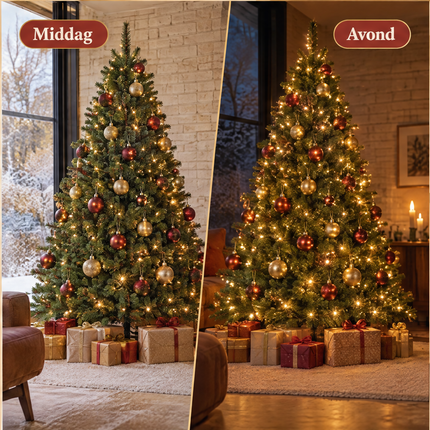 infographic opus55 infographic 5 - Cheqo® Kunstkerstboom 185 cm met Verlichting Warm Wit