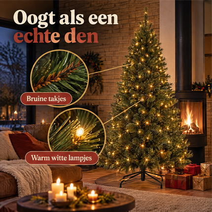 infographic opus55 infographic 4 - Cheqo® Kunstkerstboom 155 cm met Verlichting Warm Wit