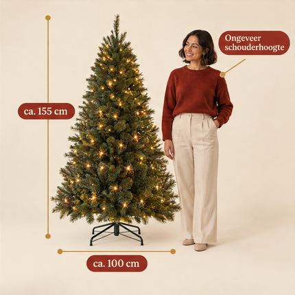 infographic opus55 infographic 5 - Cheqo® Kunstkerstboom 155 cm met Verlichting Warm Wit