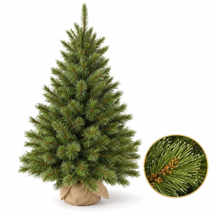 infographic opus55 hoofdafbeelding - Cheqo® Mini Kerstboom 90 cm met Witte Naaldpuntjes zonder Verlichting