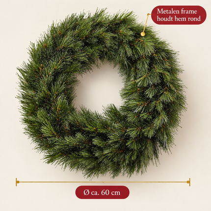 infographic opus55 infographic 4 - Cheqo® Kerstkrans 60 cm met Witte Naaldpuntjes zonder Verlichting