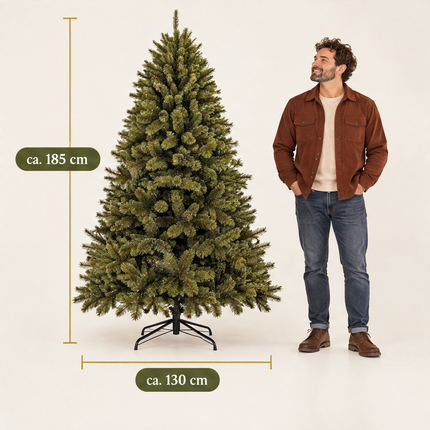 infographic opus55 infographic 5 - Cheqo® Kunstkerstboom 185 cm met Witte Naaldpuntjes zonder Verlichting
