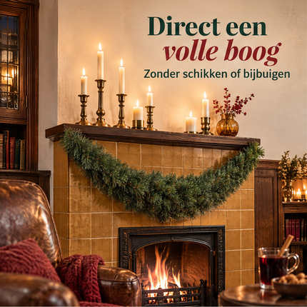infographic opus55 infographic 1 - Cheqo® Kerstslinger 180 cm Groen Gebogen met Witte Puntjes zonder Verlichting