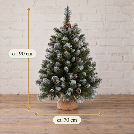 infographic opus55 infographic 5 - Cheqo® Mini Kerstboom 90 cm met Witte Naaldpuntjes en Dennenappels