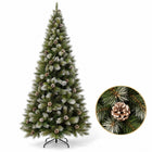 infographic opus55 hoofdafbeelding - Cheqo® Kunstkerstboom 185 cm met Witte Naaldpuntjes en Dennenappels