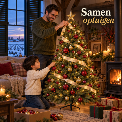 infographic opus55 infographic 5 - Cheqo® Kunstkerstboom 120 cm met Witte Naaldpuntjes zonder Verlichting