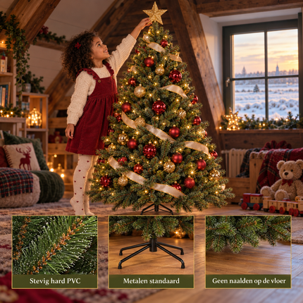 infographic opus55 infographic 6 - Cheqo® Kunstkerstboom 120 cm met Witte Naaldpuntjes zonder Verlichting