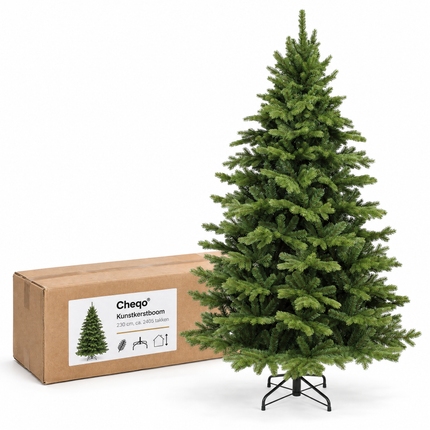 infographic opus55 verpakking - Cheqo® Kunstkerstboom 230 cm zonder Verlichting
