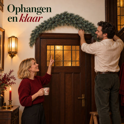infographic opus55 infographic 3 - Cheqo® Kerstslinger 180 cm Blauw Gebogen met Witte Puntjes