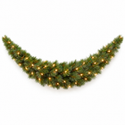 infographic opus55 hoofdafbeelding - Cheqo® Kerstslinger 180 cm Groen Gebogen met Witte Puntjes en 96 LED Warm Wit