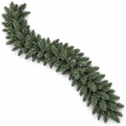 infographic opus55 hoofdafbeelding - Cheqo® Kerstslinger 270 cm Blauw met Witte Puntjes