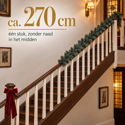 infographic opus55 infographic 2 - Cheqo® Kerstslinger 270 cm Blauw met Witte Puntjes