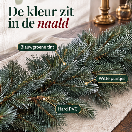 infographic opus55 infographic 3 - Cheqo® Kerstslinger 270 cm Blauw met Witte Puntjes