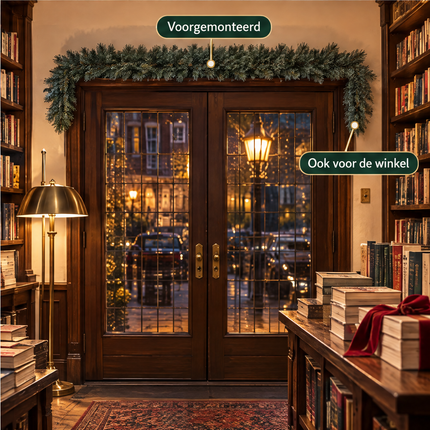 infographic opus55 infographic 6 - Cheqo® Kerstslinger 270 cm Blauw met Witte Puntjes