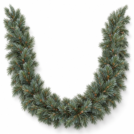 infographic opus55 hoofdafbeelding - Cheqo® Kerstslinger 180 cm Blauw met Witte Puntjes