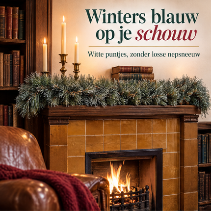 infographic opus55 infographic 1 - Cheqo® Kerstslinger 180 cm Blauw met Witte Puntjes