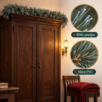 infographic opus55 infographic 4 - Cheqo® Kerstslinger 180 cm Blauw met Witte Puntjes
