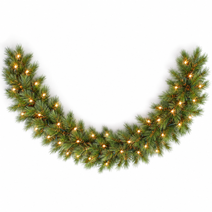 infographic opus55 hoofdafbeelding - Cheqo® Kerstslinger 180 cm Groen met Witte Puntjes en 72 LED Warm Wit