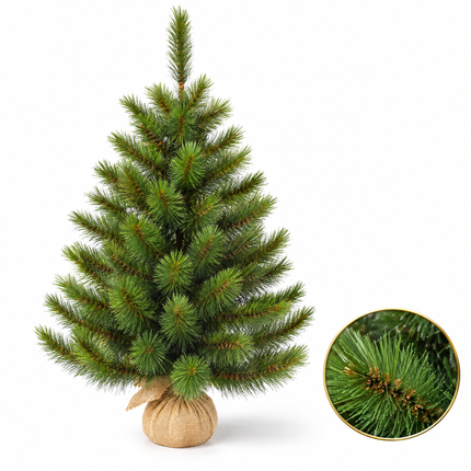 infographic opus55 hoofdafbeelding - Cheqo® Mini Kerstboom 90 cm in Jute Zak