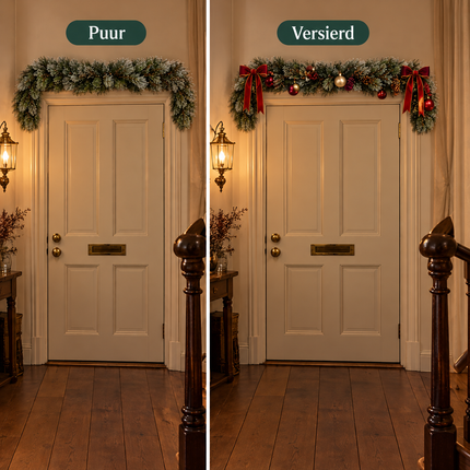 infographic opus55 infographic 3 - Cheqo® Kerstslinger 180 cm met Lange Naalden en Witte Puntjes