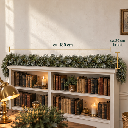 infographic opus55 infographic 6 - Cheqo® Kerstslinger 180 cm met Lange Naalden en Witte Puntjes
